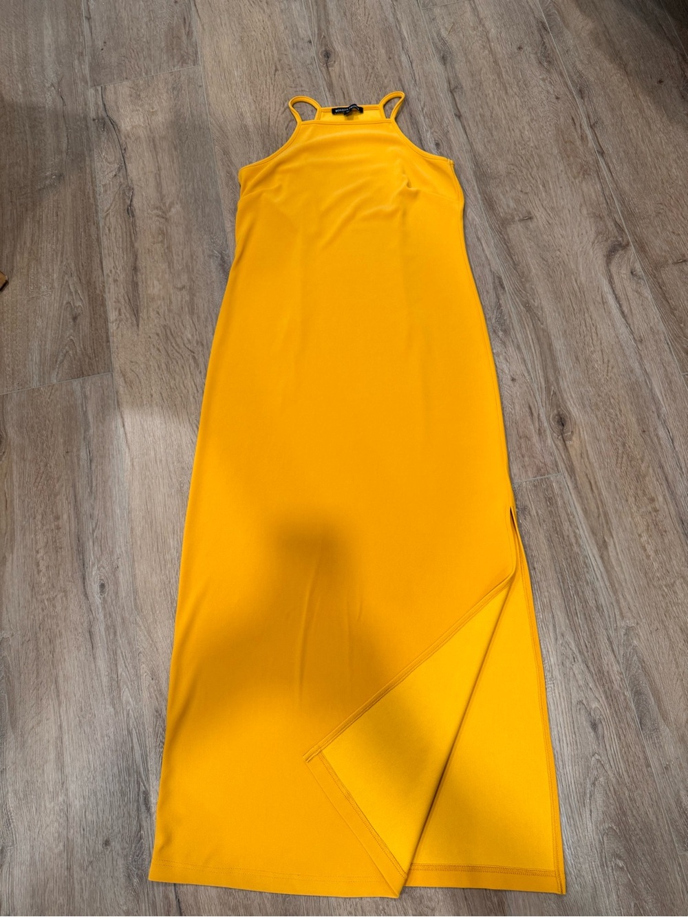 Boston Proper Bright Yellow Halter Maxi Dress